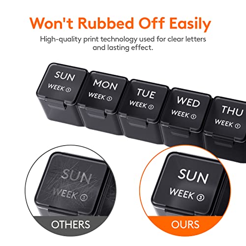 Image of Lifewit Monthly Pill Organizer Once a Day, 28 Day Pill Box, Black, 56 Grids
