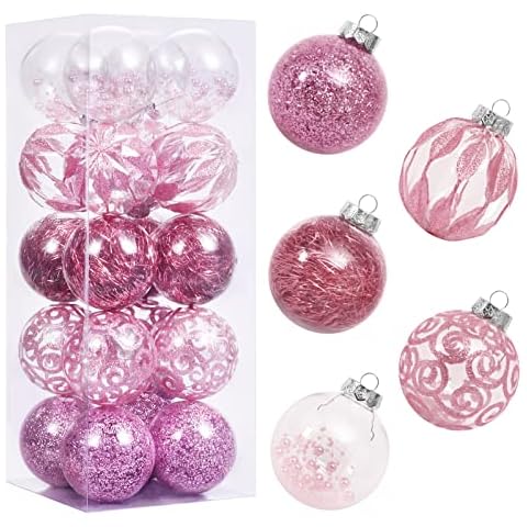 Juego de adornos de Navidad transparentes de 80 mm, 20 bolas decorativas inastillables Cover