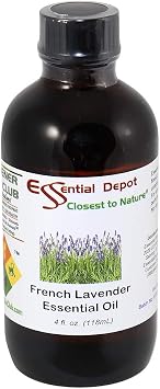 Essential Depot French Lavender Essential Oil - GC/MS Tested - Skin Safe - Supplied in 4 oz. Amber Glass Bottle with Black Phenolic Cone Lined and Safety Sealed Cap