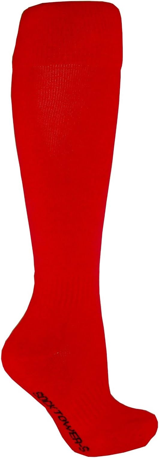 Men's Unisex Sports Athletic Cushion Crew Team Field Baseball Softball Cotton Terry Plain Knee High Socks