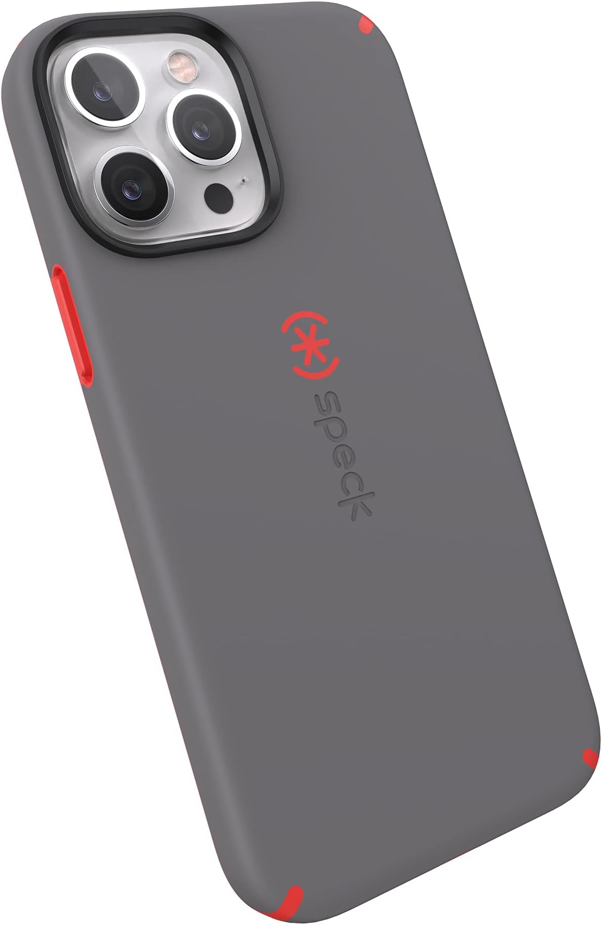 Speck Products CandyShell Pro iPhone 13 Pro Max/iPhone 12 Pro Max Case, Moody Grey/Turbo Red