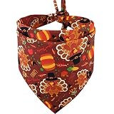 Thanksgiving Dog Bandana Fall Autumn Reversible Triangle Bibs Scarf Accessories for Dogs Cats Pets