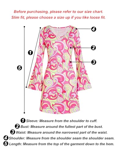 60s 70s Disco Outfit Hippie Costume Women, 1970 Style Clothes Dress Peace Sign Accessories Jewelry Halloween2