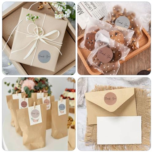 4 Rollen/2000 Stück Thank You Sticker,25mm Danke Aufkleber Rund,Selbstklebende Danke Sticker,Dankeschön Aufkleber Rolle für Geschenktüten,Geschenkboxen,Umschläge, Grußkarten,Päckchen,Blumensträuße