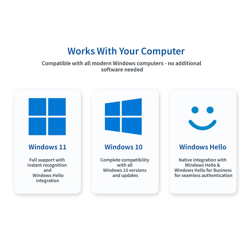 TEC SecureTouch WireKey USB skaner linii papilarnych – szybkie logowanie w ciągu 1 sekundy | Windows Hello & Hello dla firm | Rozpoznawanie 360° | Bezpieczeństwo korporacyjne - TE-FPA-CA1