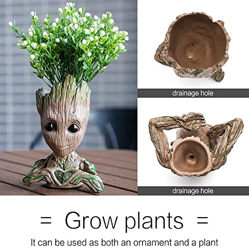 Flowerpot Treeman Groot Suculento, Planta de Flores Verde Fofa, Pote de Flores, Guardiões da Galáxia