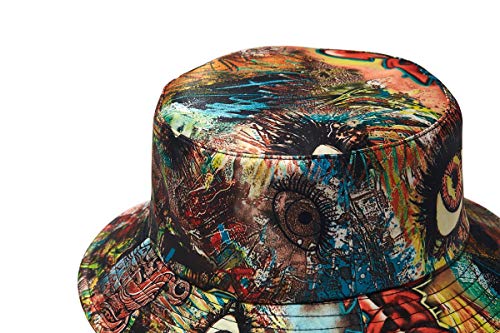 Image of Quanhaigou Bucket Hat for Men Women,Packable Reversible Printed Sun Hats,Fisherman Outdoor Summer Travel Hiking Beach Caps