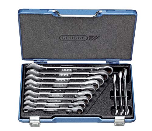 GEDORE Combination Spanner with Ring Ratchet Set 12 Pieces 8-19 mm UD Profile