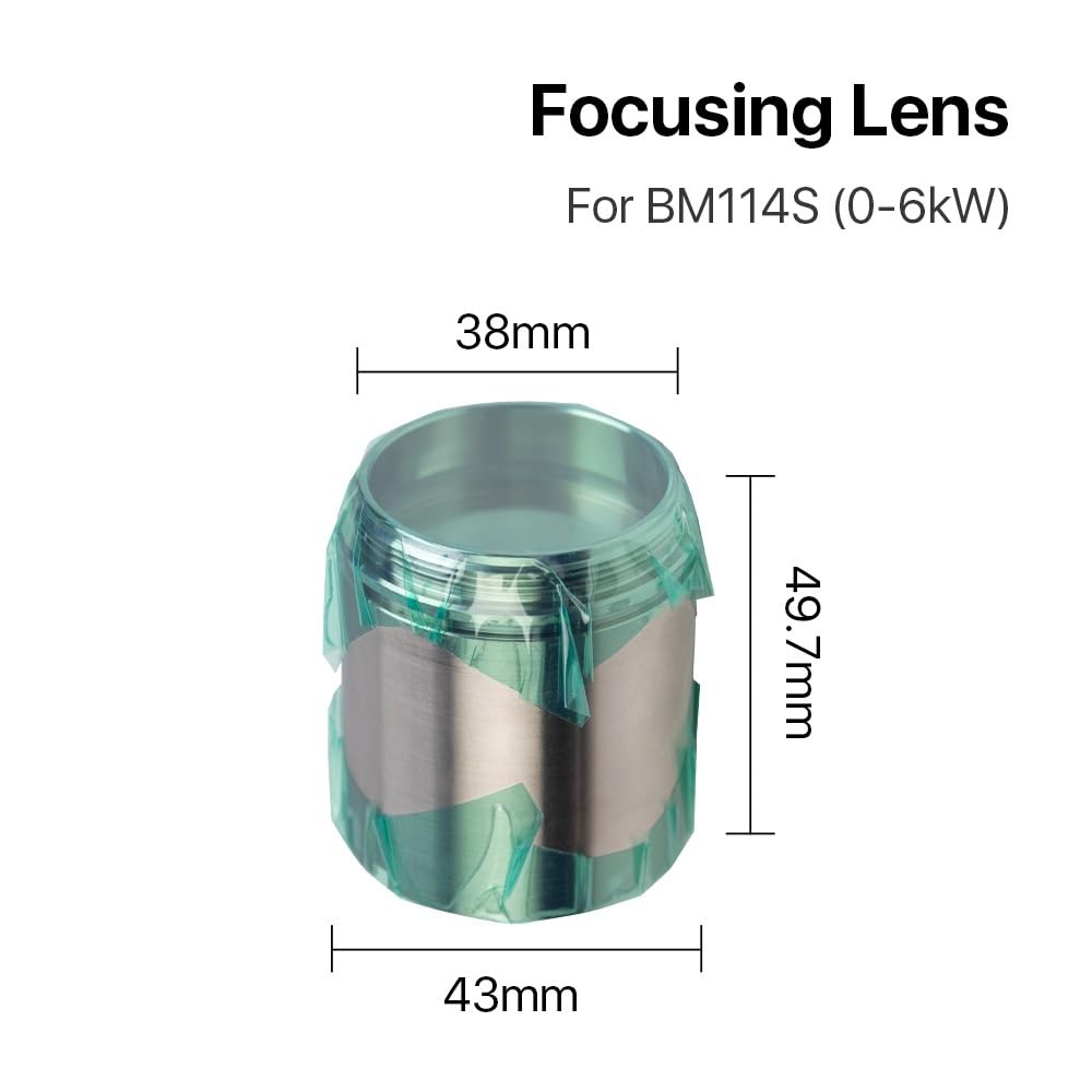 Lente di collimazione da 6 kW D37 F100 for testa di taglio laser, lente di messa a fuoco D38,1 F200 mm con supporto 1 pz.(150mm)