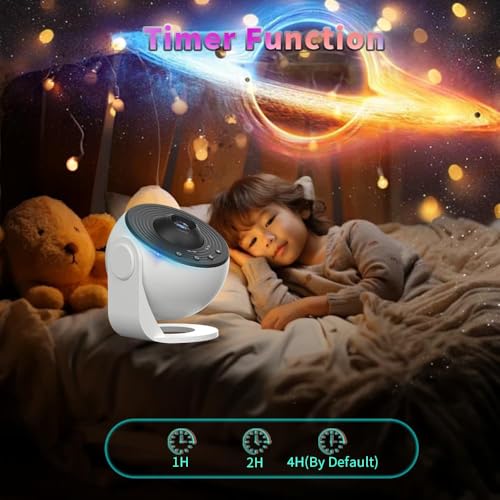Image of Desidiya Earth Planetarium Projector for Bedroom, Ultra Clear Night Light with 4K Replaceable, 13 Galaxy Discs 360 Degree Rotation, Real Sky Light