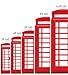 British Vintage London Telephone Booth Cast Iron Replica, Phone Box for Wedding Decor, Garden, Event, Party, Photo Prop, Indoor Outdoor Use red (White, 5ft Tall)