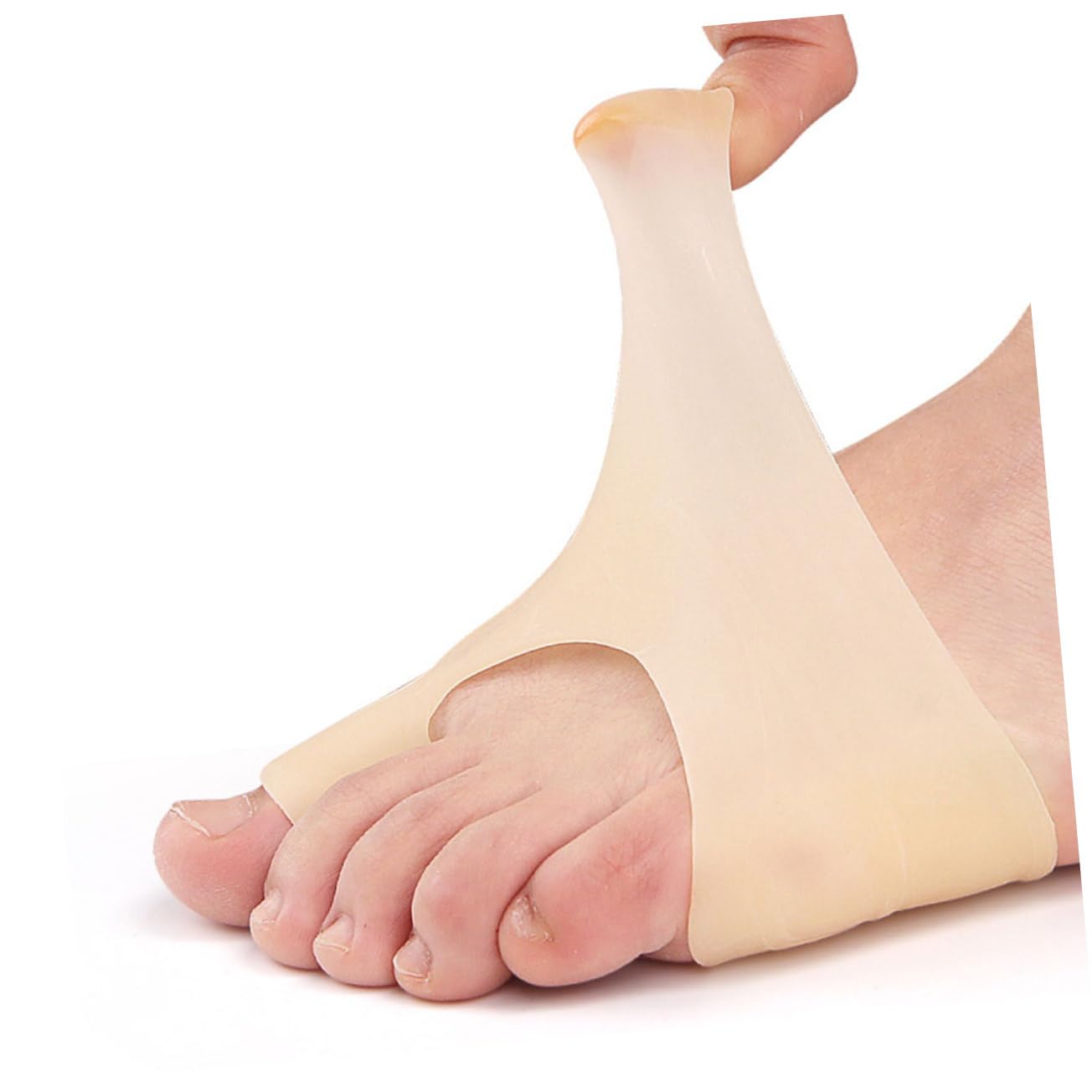 2pairs Silicone Toe Separators for Bunions Reusable Protective Toe Covers Comfortable Fit for Foot Alignment and Relief Skin Tone