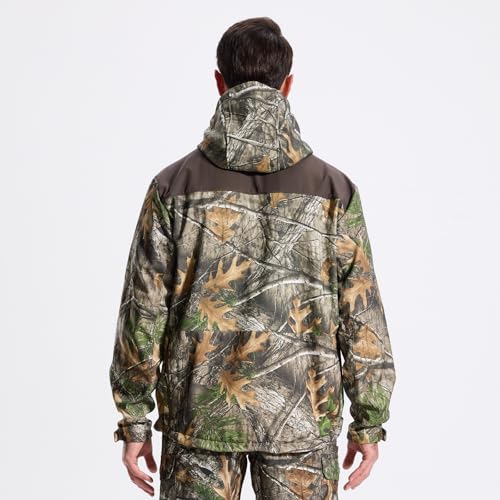 LOOGU Mens Camo Jacket Hunting Hooded Softshell Fleece Lined Outdoor Hiking Coat3