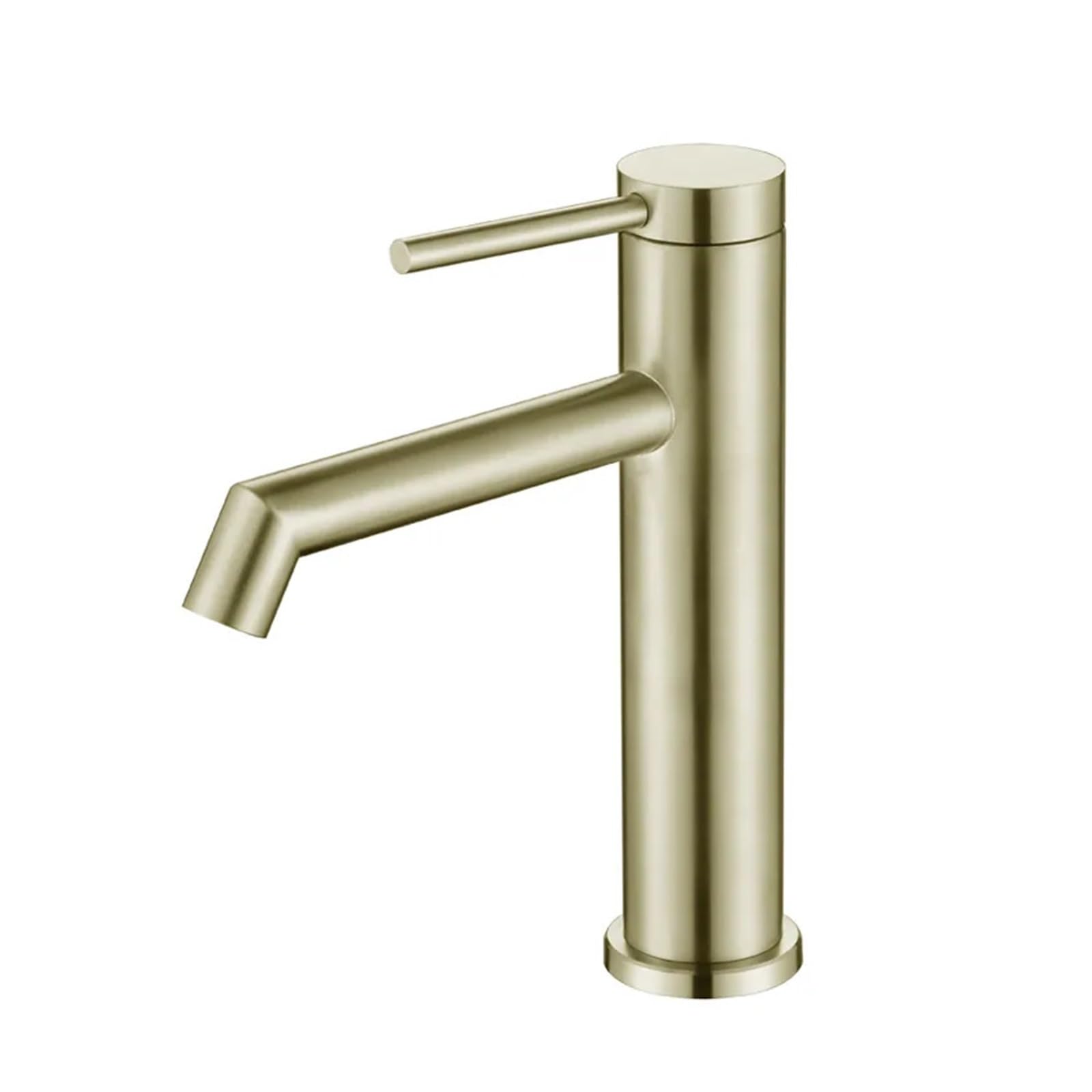 Robinet de lavabo de salle de bains moderne mitigeur chaud et froid grand modèle court doré