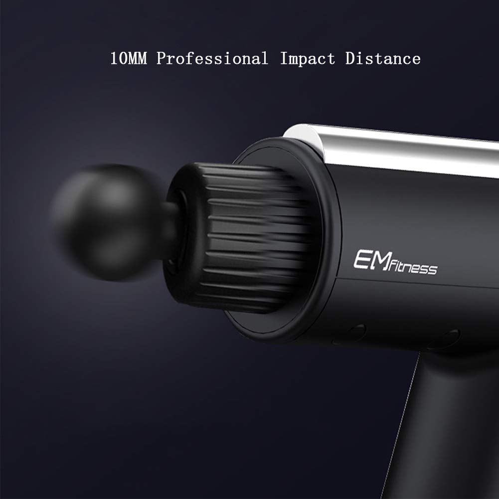 Pistolet De Massage Musculaire Masseur Électrique À Main Masseur De Soulagement Musculaire des Tissus Profonds Masseur À Percussion Ultra Silencieux À 5 Vitesses avec 6 Têtes De Massage Et Écran LCD