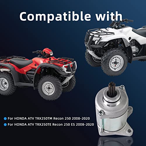 Image of Starter & Relay Compatible with Honda ATV TRX250TM Recon 250 /TRX250TE 250 ES, New Starter Motor, Replace# 31200-HM8-B61, SMU0478, 410-54133