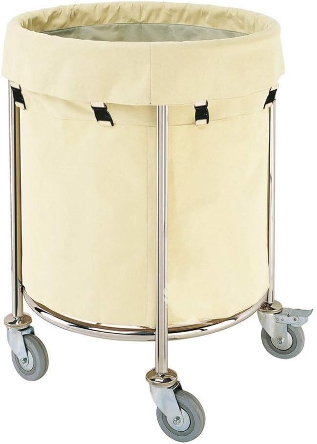 Laundry Basket on Wheels Round Laundry Trolley Cart With Remoable Fabric Bags,Commercial Laundry Hamper,Laundry Sorter With 4 Cas