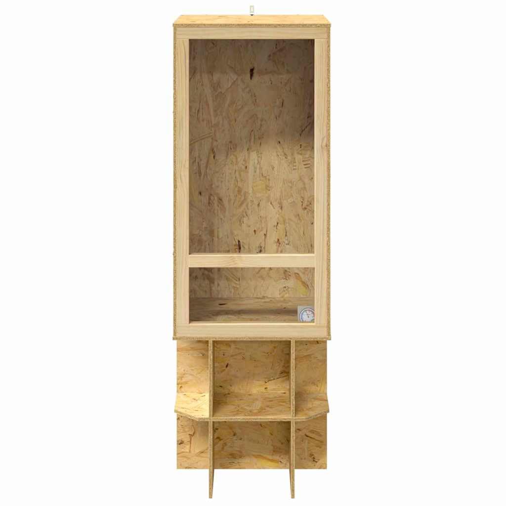 Terrario marrón 50 x 50 x 150 cm OSB Terrario de madera para interior y exterior, jaula de reptiles para tortuga, lagartija, serpiente, araña, escorpión, escarabajo, rana con cuernos, sin