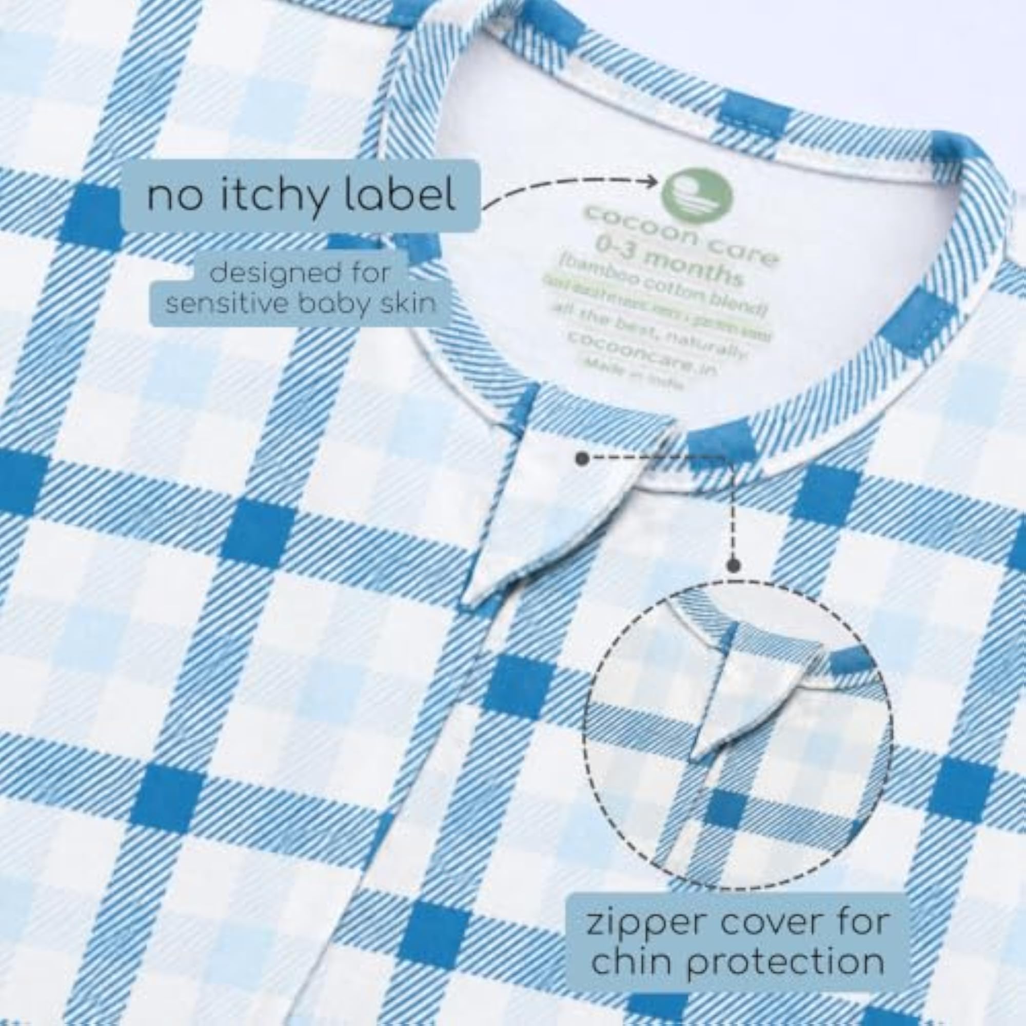 Bamboo Cotton Knit Gingham Printed Sleep Sack for Baby