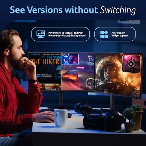 Image of acer Vero CB272K L2 27 Inch 4K UHD (3840x2160) IPS Monitor | USB-C 90W PD | HDMI /DP | HDR10 | 95% DCI-P3 | ErgoStand Tilt /Swivel /Pivot /Height | FreeSync | PIP /PBP | TUV Eye Care | DFR I Speakers