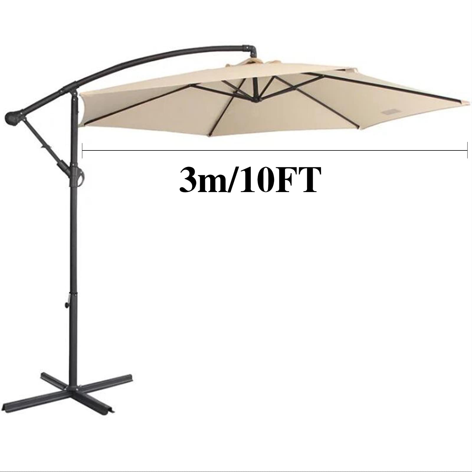 Auvent de rechange pour parasol de terrasse de 3 m pour table de marché à 8 baleines de 2,7 m Sunbrella anti-UV (auvent uniquement)