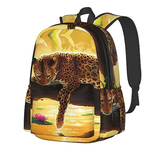 Sac à dos léopard noir imperméable de grande capacité pour enfant