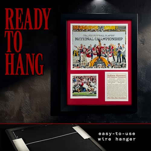 Indiana Hoosiers | 2025 CFP National Champions | Collectible Hoosier Football Memorabilia | Framed Picture & Photo Collage Gift, Man Cave Wall Art, Home & Room Decor | 2 Sizes & 2 Styles (Podium, 12