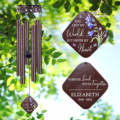 Image of ASTARIN Personalized Memorial Wind Chimes, Customized Wind Chime for Loss of Loved One /Mother /Father, Wind Chimes for Outside Garden Decoration, Sympathy Gifts for Women /Man