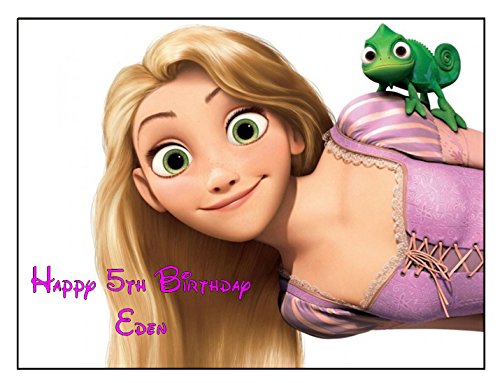 Buy Rapunzel Tangled Personalised Edible Birthday Cake Topper A4 ...