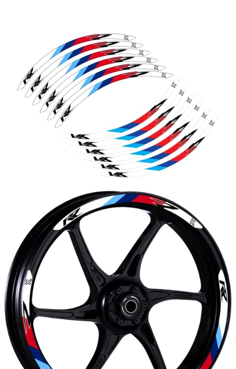 Grayfixx Premium Radium Alloy Wheel Sticker of Universal Motorbikes | Made in Premium Radium with FPF (Fade Protection Film), Sporty Look for Motorcycle, Waterproof, Pack of 6 for Both Wheel