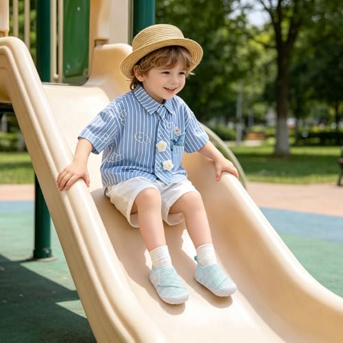 Image of FEETCITY Baby First Walking Shoes Wide Baby Shoes Infant Sneakers Newborn Crib Shoe Barefoot Lightweight Slip On Shoe