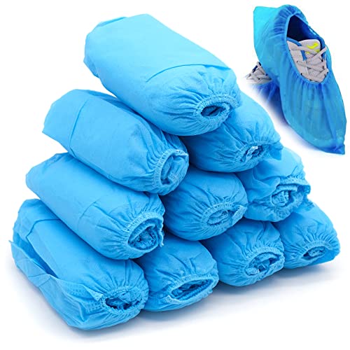 Bakiauli Cubrezapatos Desechables, 100 Piezas Antideslizante Cubiertas Zapatos, Reutilizables Protector Cubiertas Zapatos para Alfombras Exteriores y Interiores