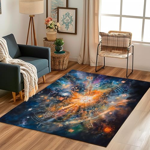 Tapis de sol univers planète antidérapant lavable résistant - 5