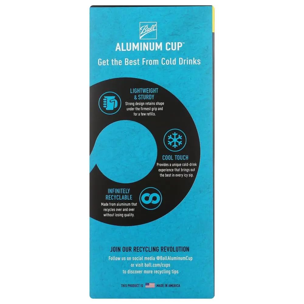 Ball Aluminum Cup, The Ultimate 100% Recyclable Cold-Drink Cup, 16 oz (12-Count Pack) thumbnail 2