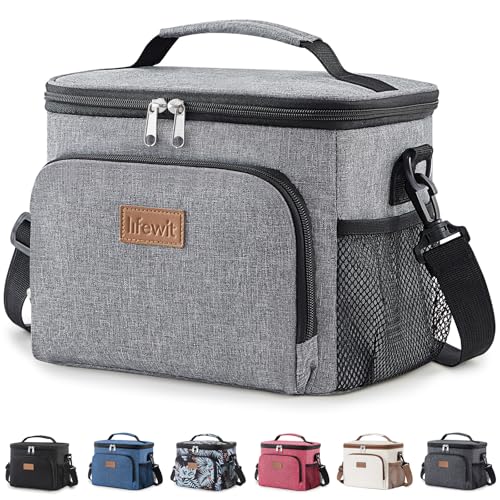 Lifewit Bolsa Termica porta Alimentos 9L, Bolso Nevera Portátil Pequeña, Impermeable Bolsas Comida Trabajo para Hombre y Mujer, Lancheira Termicas para Playa, Picnic, Viaje, Gris