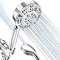 High Pressure 10-mode 5'' Handheld Shower Head with 5 ft Stainless Steel Hose and Adjustable Bracket, Built-in Power Wash to Clean Tub, Clean Corner,Tile & Pets
