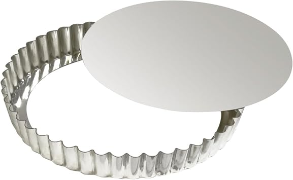 Gobel - Tinplate Round Fluted Tart Mold/Quiche Pan with Removable Bottom - 11"