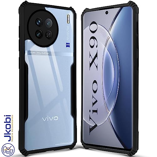 Image of Jkobi Back Cover Case for Vivo X90 (Shockproof with Polycarbonate Clear Panel | Professional Black)