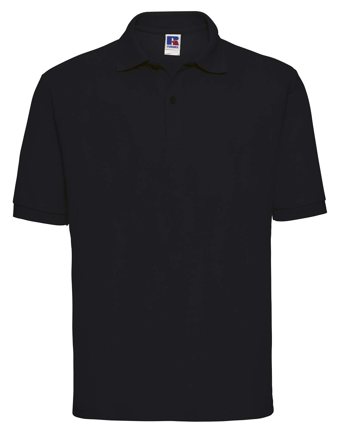 Jerzees Men's Black Russell Poly/Cotton Pique Polo Shirt L