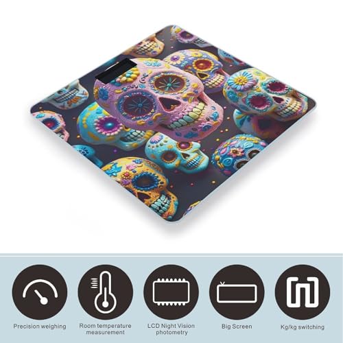 Báscula digital Sugar Skull de vidrio templado miniatura 3