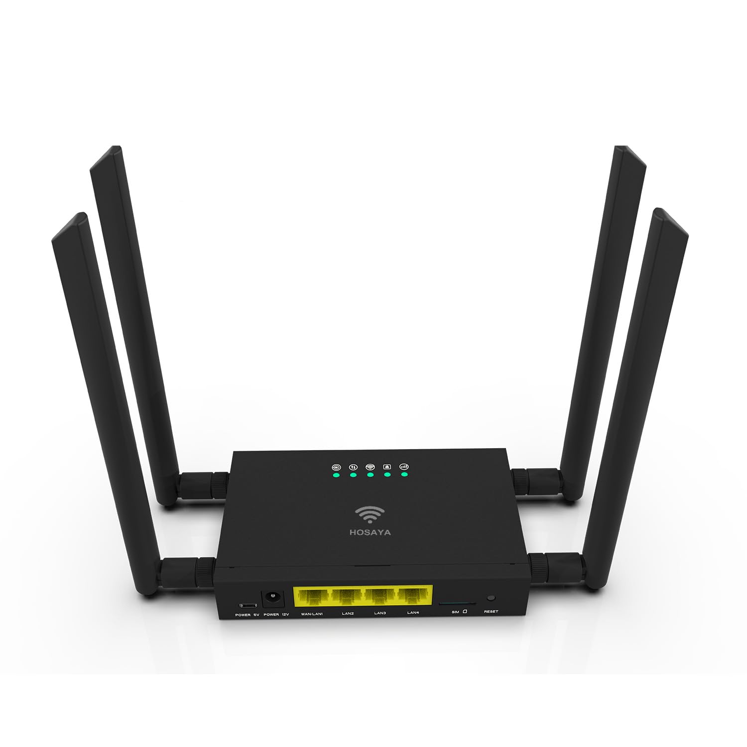GC111 Grado Industriale 4G CPE LTE SIM Card WiFi Router Cassa in ferro duro 32 Utenti WiFi RJ45 X 4 Dual Power 12V/5V Big SMA Antenne Plus Cavo 1.5M Antenne 4G Più Lingue multiple