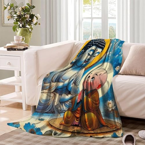 Couverture de lit Bouddha 3D 200x230cm en microfibre douce - 4