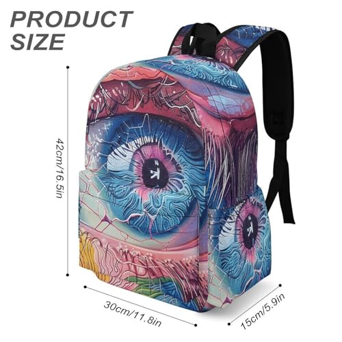 Backpack Travel Laptop Backpack for Men Women Close-Up of Eyeball Casual Daypack Adjustable Lightweight Computer Bag3