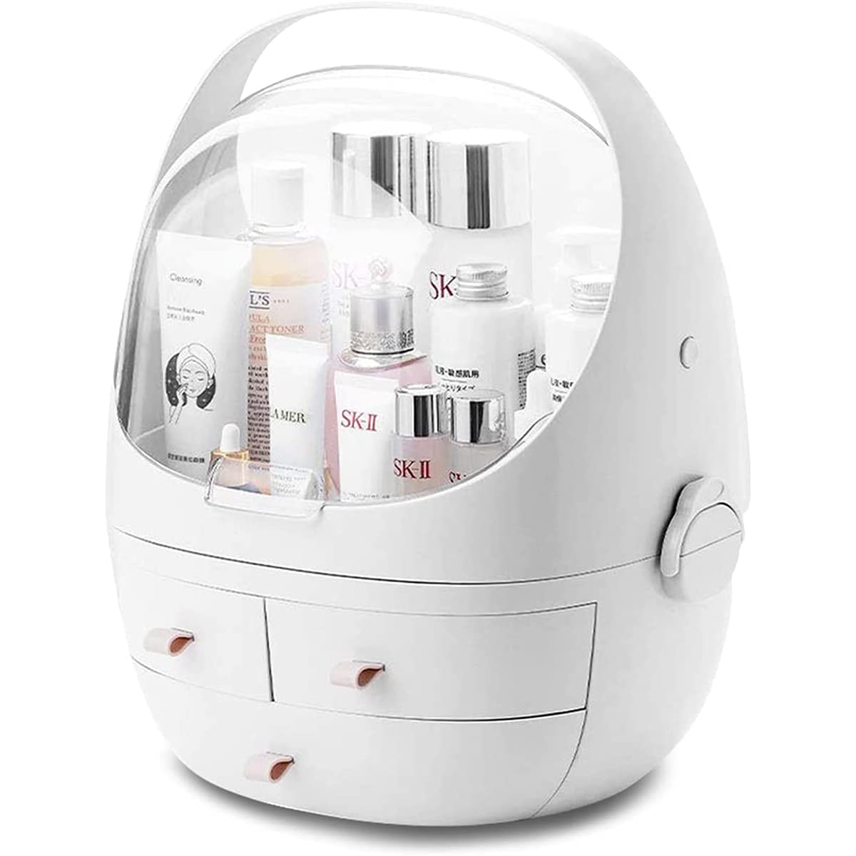 Organizzatore per Trucchi,Organizzatore per Cosmetici,Vetrine Portatili per Cosmetici con Cassetto E Coperchio Trasparente,Antipolvere E Impermeabile,per Cosmetici,Organizzatore per La Cura della PE