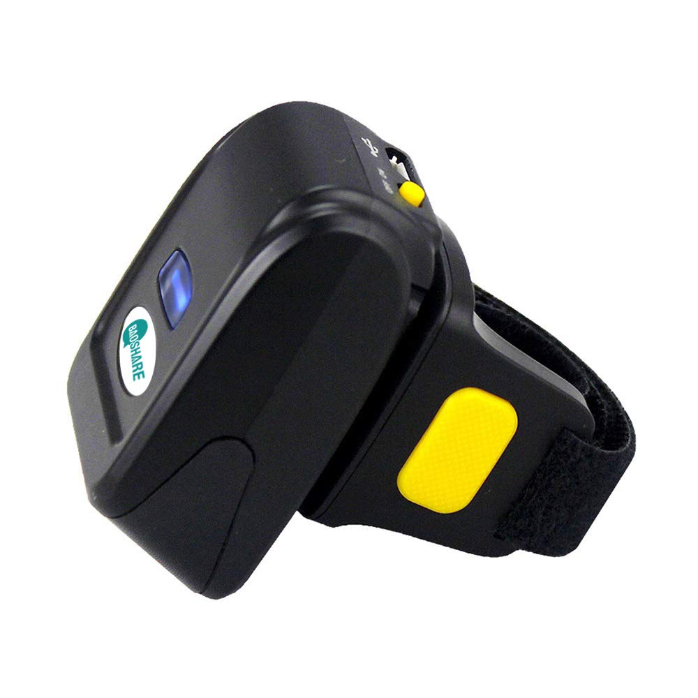 Bluetooth Ring Barcode Scanner, Portable Wirless Barcode Scanner Mini 1D 2D QR Bar Code Reader Suppo