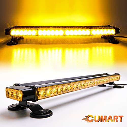 CUMART 26.5" Amber Yellow 54 LED Light Bar Double Side Emergency Warning Flash