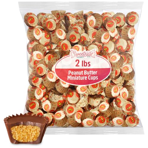 Peanut Butter Miniature Cups, 2lb Pack of Peanut Butter Cups Bulk, Perfect ReesCups for Stocking,...