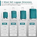 Aerostar Medium 26” Lightweight Softshell Expandable Suitcase, Integrated Combination Lock, 4 Wheels Check in Luggage for 15 to 20kg (Teal, 77 litres) - Image 8
