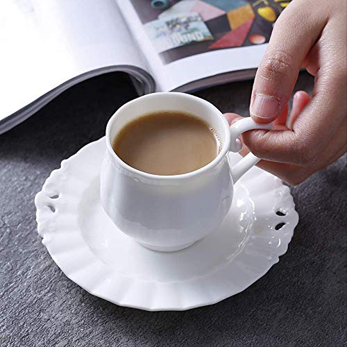 Ensemble tasse à café en céramique blanche Bone China vaisselle 125ml - 4