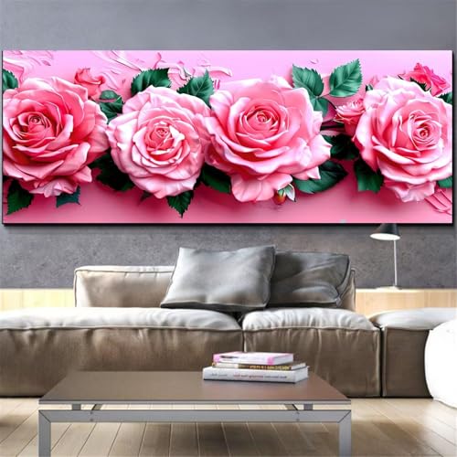 Peinture diamant personnalisé grand format artisanat de luxe cristal strass rose L155
